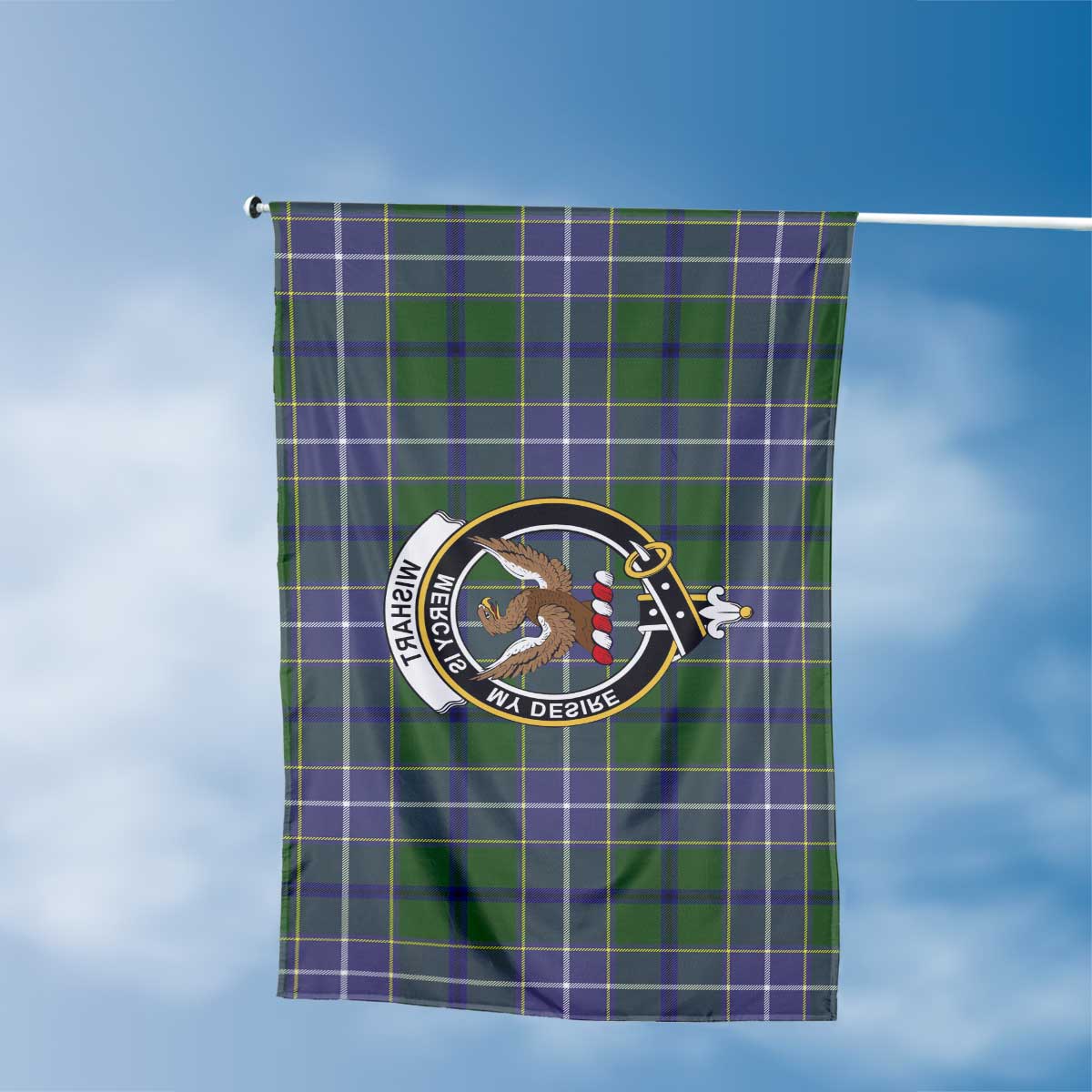 Clan Wishart Tartan Flag Crest And Plaid Basic Style