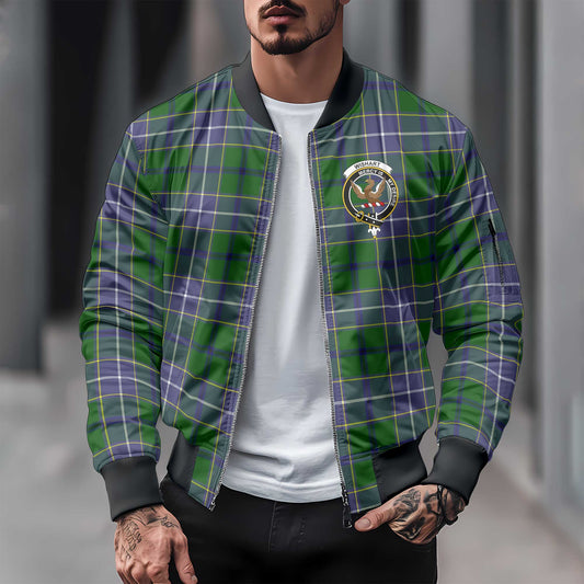 Clan Wishart Tartan Men Bomber Jacket Crest And Plaid Basic Style