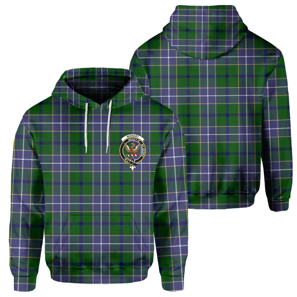 Clan Wishart Tartan Men Hoodie Crest And Plaid Basic Style