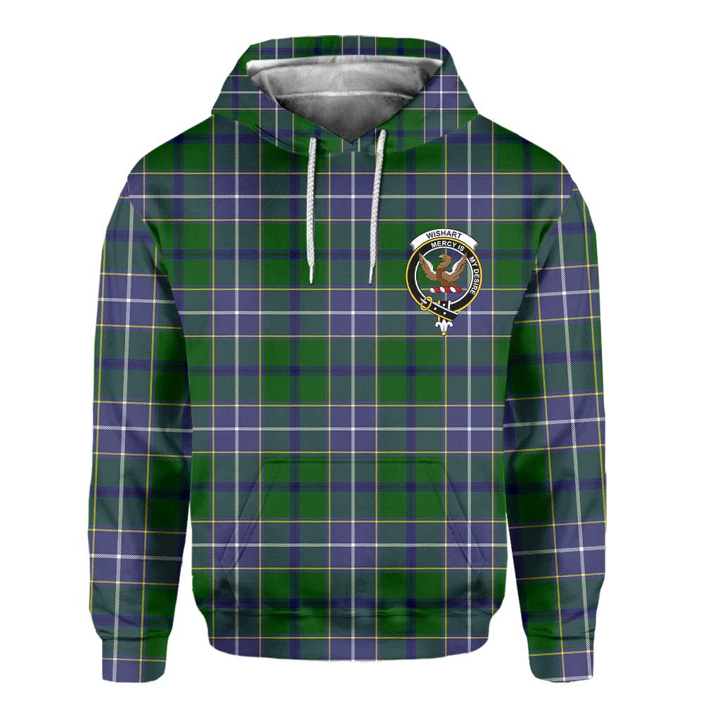 Clan Wishart Tartan Men Hoodie Crest And Plaid Basic Style