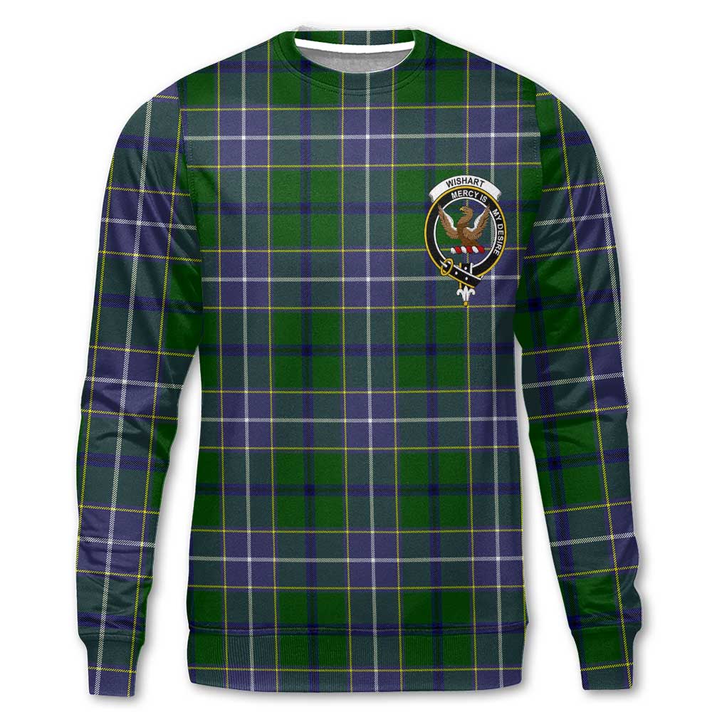 Clan Wishart Tartan Men Sweatshirt Crest And Plaid Basic Style
