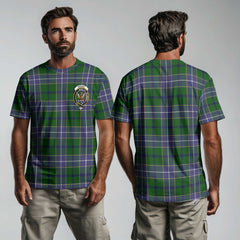 Clan Wishart Tartan Men T Shirt Crest And Plaid Basic Style