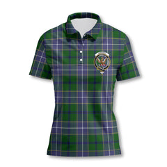 Clan Wishart Tartan Women Polo Shirt Crest And Plaid Basic Style