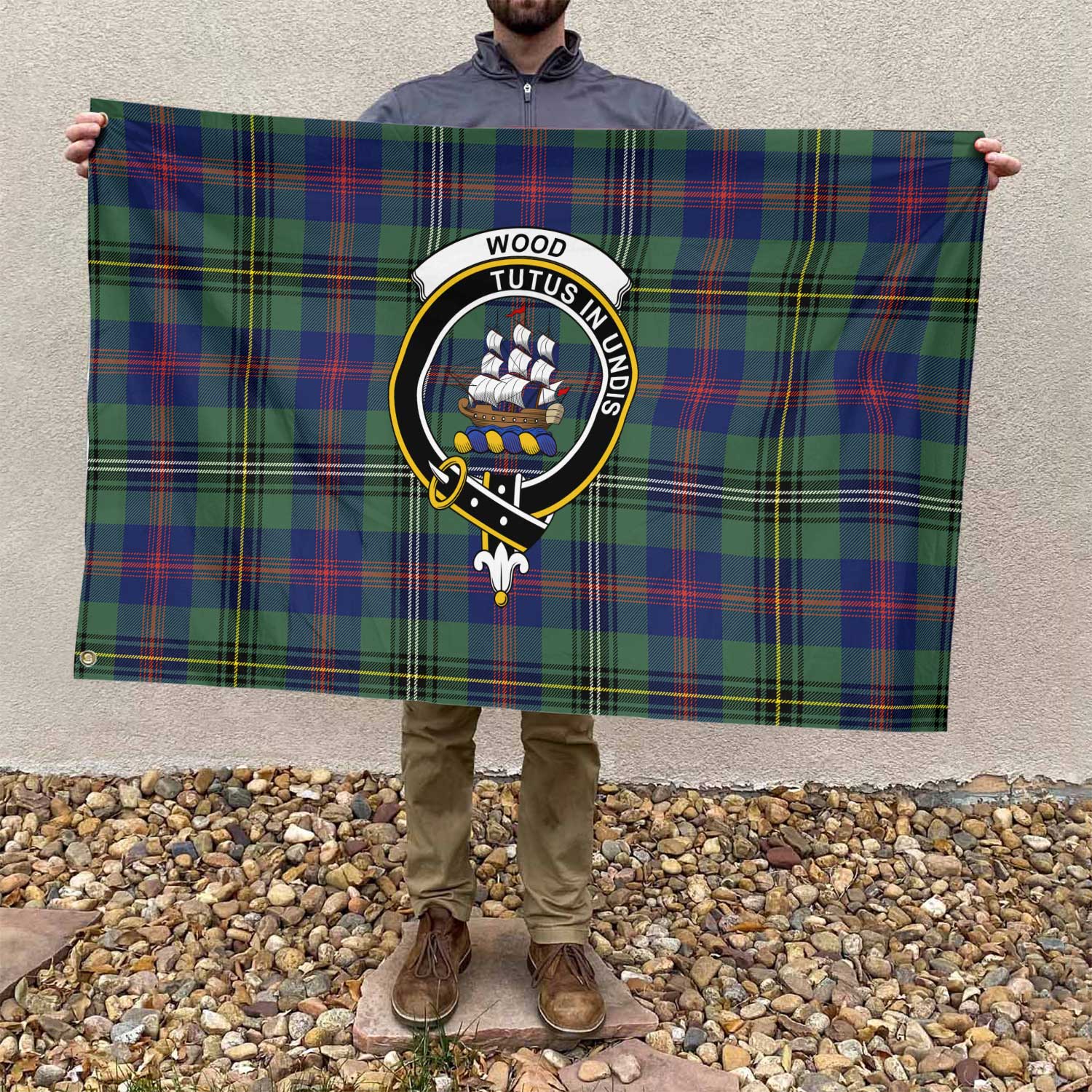 Clan Wood Tartan Flag Crest And Plaid Basic Style