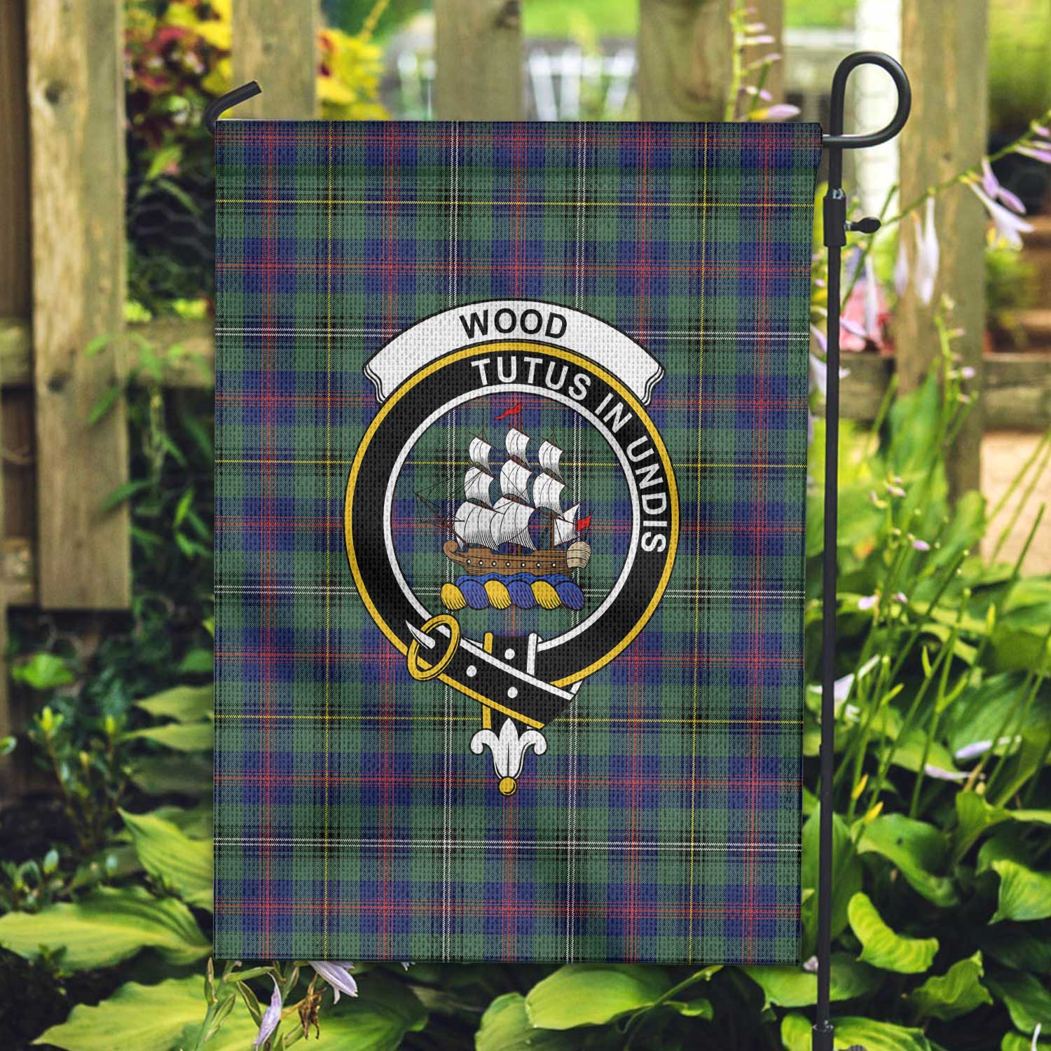 Clan Wood Tartan Garden Flag Crest And Plaid Basic Style