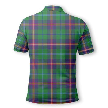 Clan Young Tartan Golf Tartan Men Polo Shirt Crest And Plaid Basic Style