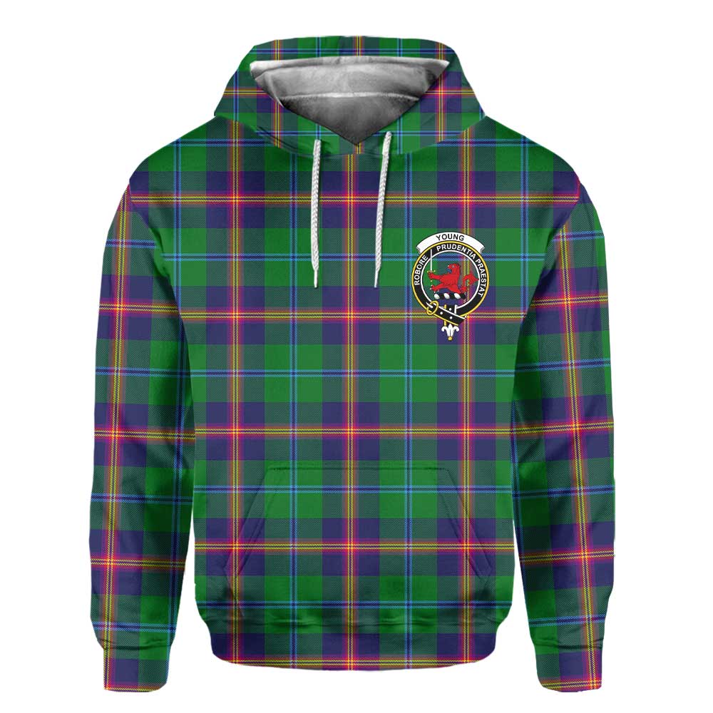 Clan Young Tartan Men Hoodie Crest And Plaid Basic Style