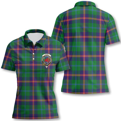 Clan Young Tartan Women Polo Shirt Crest And Plaid Basic Style