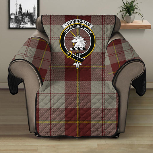 Cunningham Burgundy Dancers Tartan Crest Sofa Protector