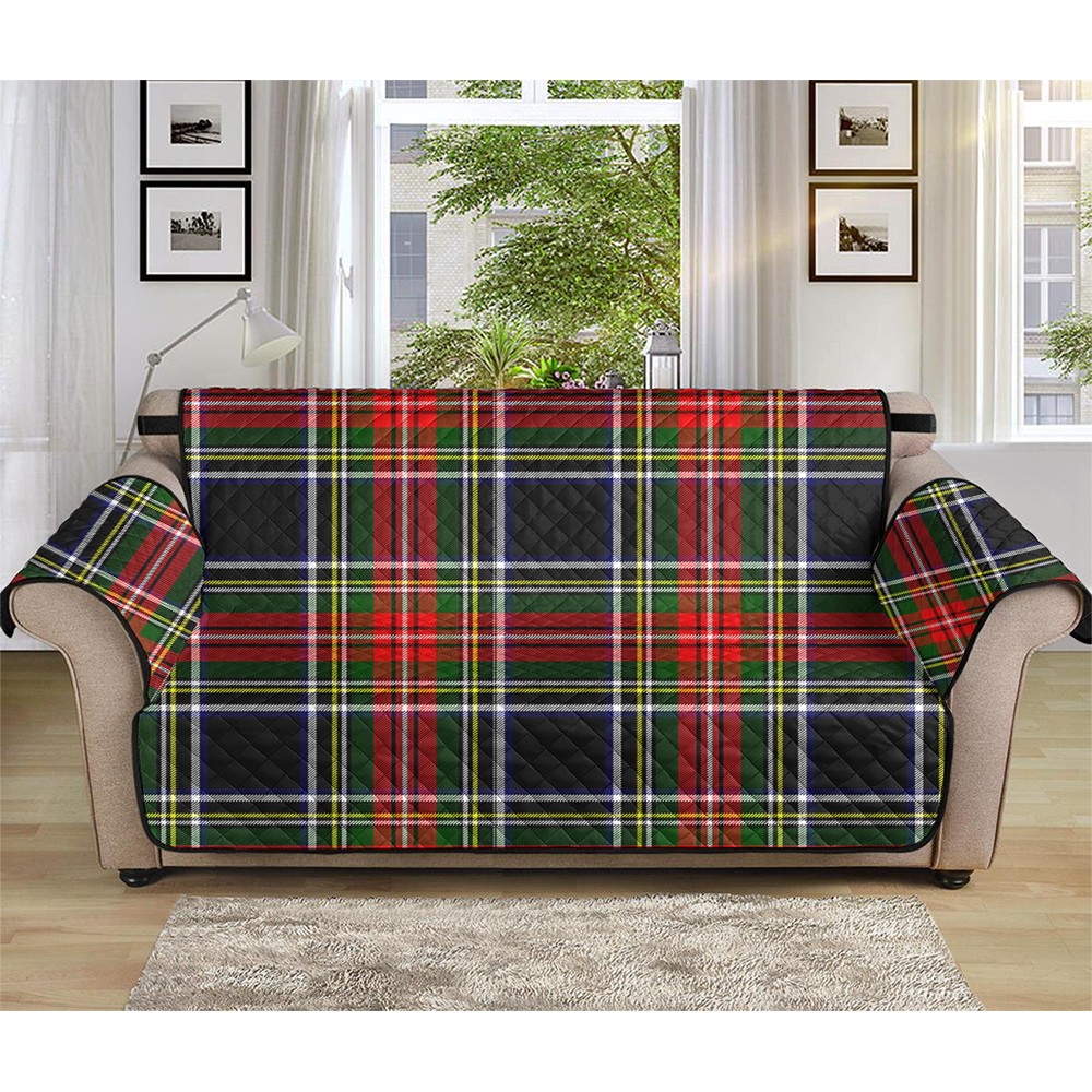 Stewart Black Tartan Plaid Sofa Protector