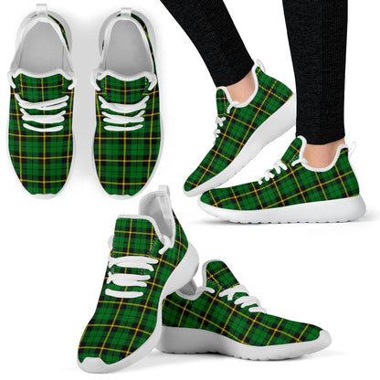 Wallace Hunting - Green Tartan Plaid Mesh Knit Sneakers