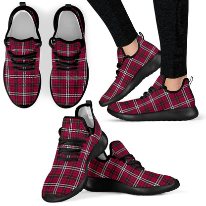 Little Tartan Plaid Mesh Knit Sneakers