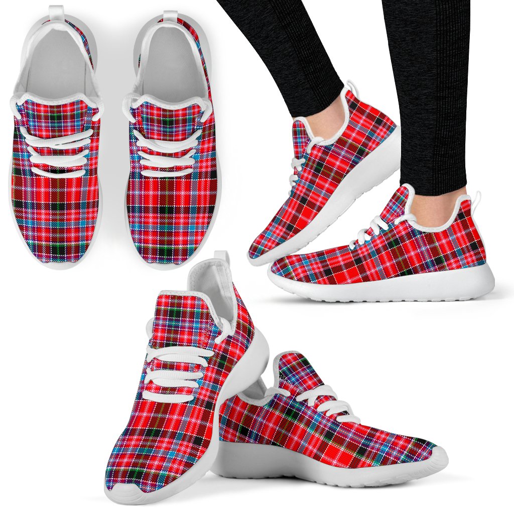 Aberdeen District Tartan Plaid Mesh Knit Sneakers