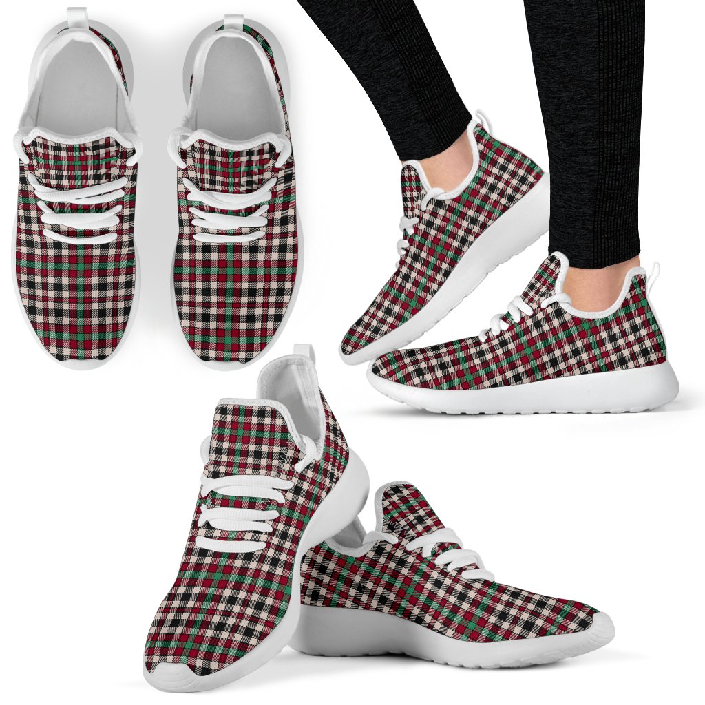 Borthwick Dress Ancient Tartan Plaid Mesh Knit Sneakers