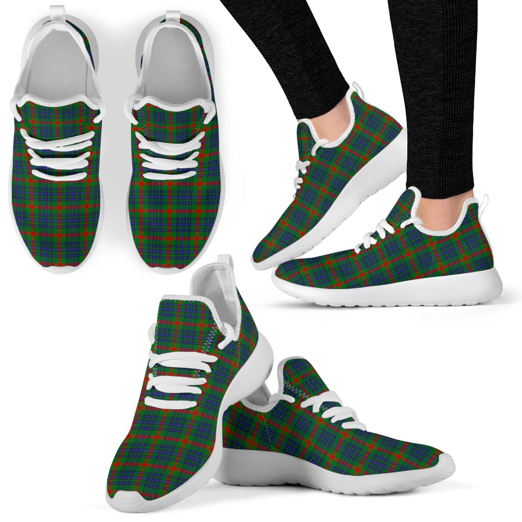 Aiton Tartan Plaid Mesh Knit Sneakers