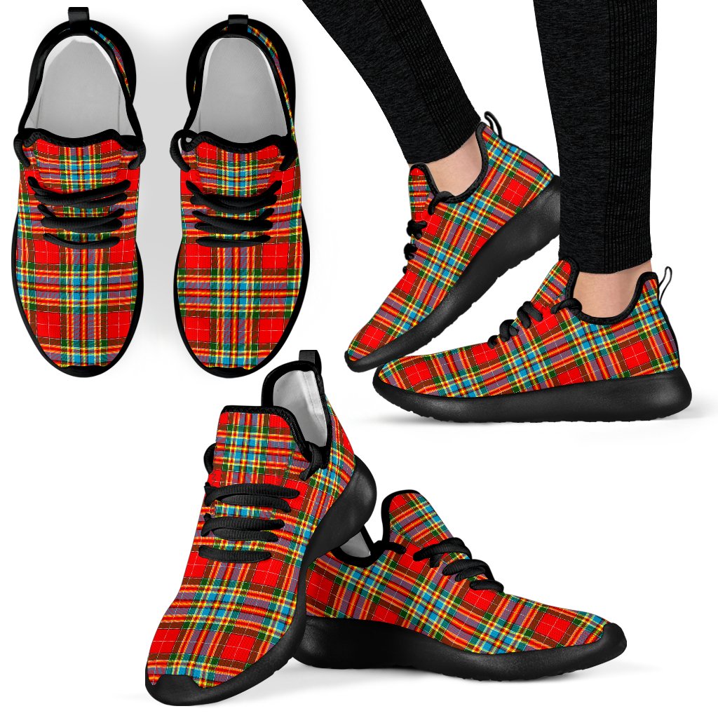 Chattan Tartan Plaid Mesh Knit Sneakers