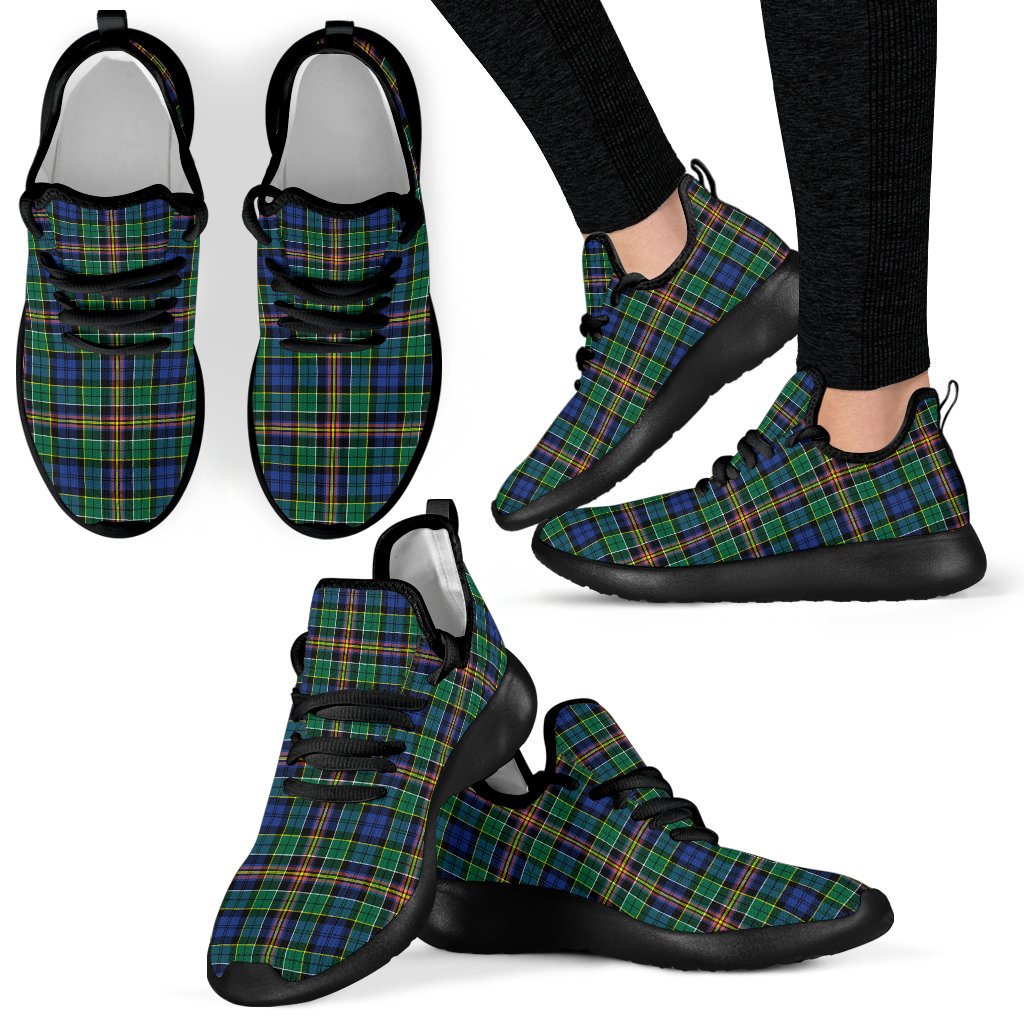 Allison Tartan Plaid Mesh Knit Sneakers