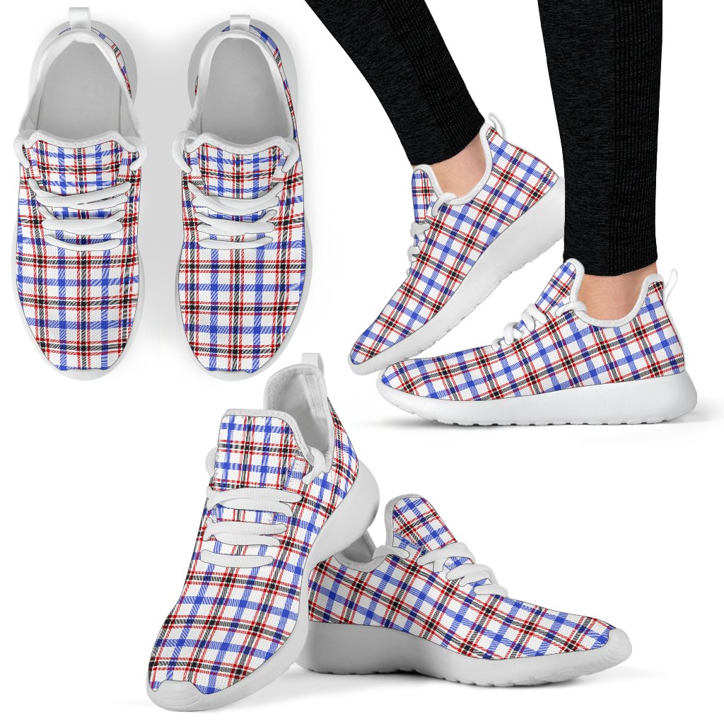 Boswell Modern Tartan Plaid Mesh Knit Sneakers