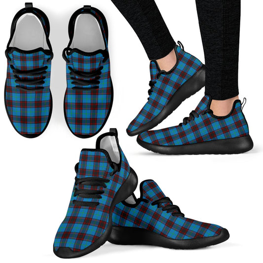 Home Ancient Tartan Plaid Mesh Knit Sneakers