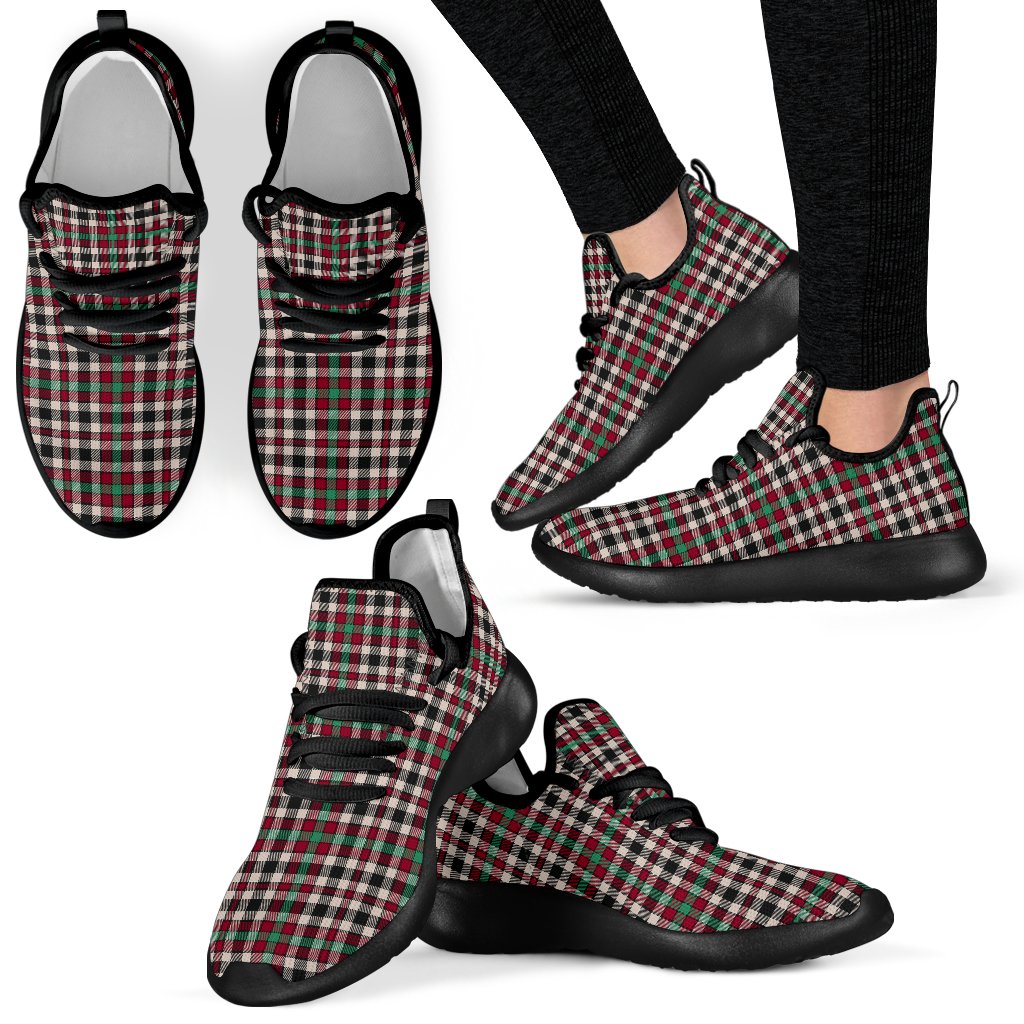 Borthwick Dress Ancient Tartan Plaid Mesh Knit Sneakers