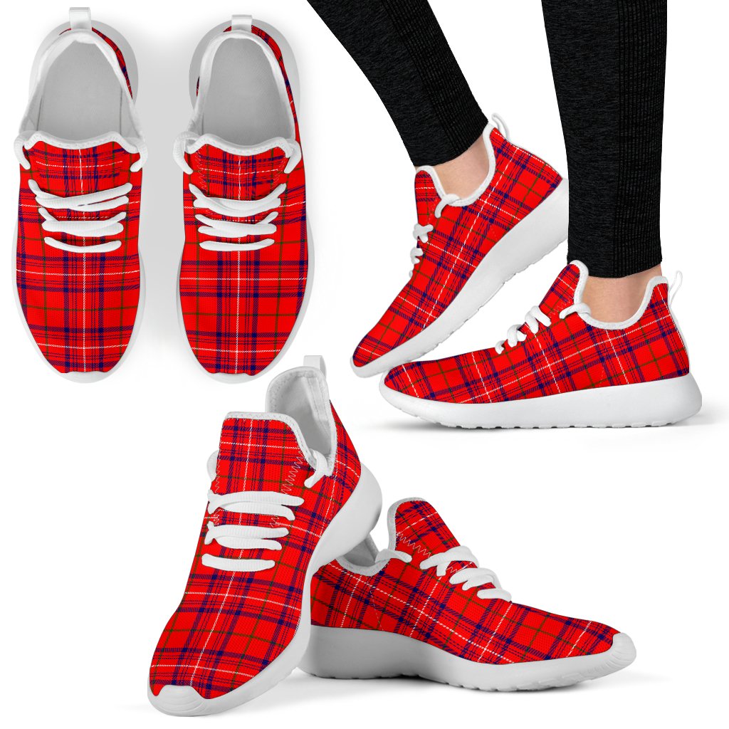 Rose Modern Tartan Plaid Mesh Knit Sneakers