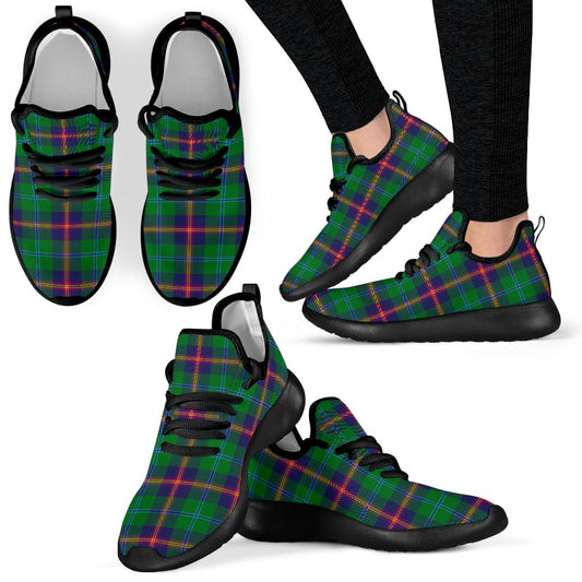 Young Modern Tartan Plaid Mesh Knit Sneakers