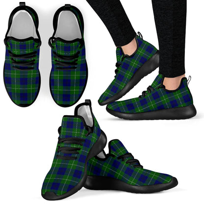 Oliphant Modern Tartan Plaid Mesh Knit Sneakers