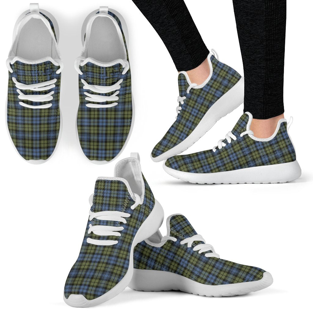 Campbell Faded Tartan Plaid Mesh Knit Sneakers