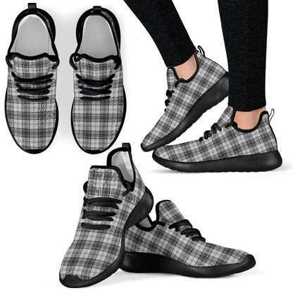 Douglas Grey Modern Tartan Plaid Mesh Knit Sneakers