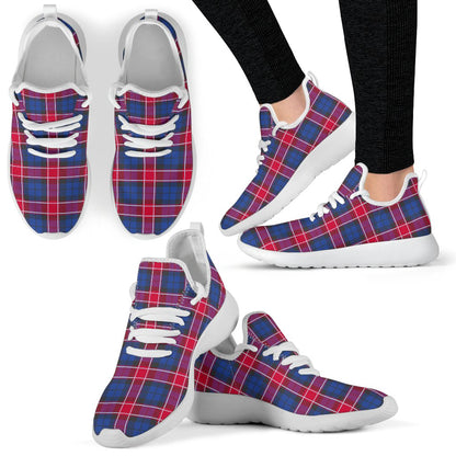 Graham of Menteith Red Tartan Plaid Mesh Knit Sneakers