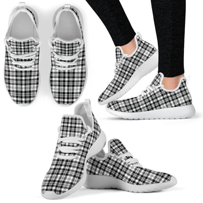 Scott Black & White Modern Tartan Plaid Mesh Knit Sneakers