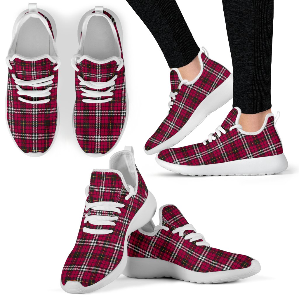 Little Tartan Plaid Mesh Knit Sneakers