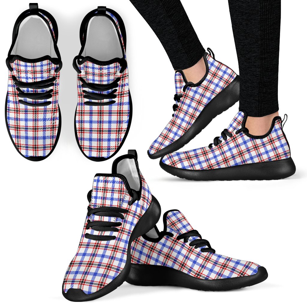 Boswell Modern Tartan Plaid Mesh Knit Sneakers