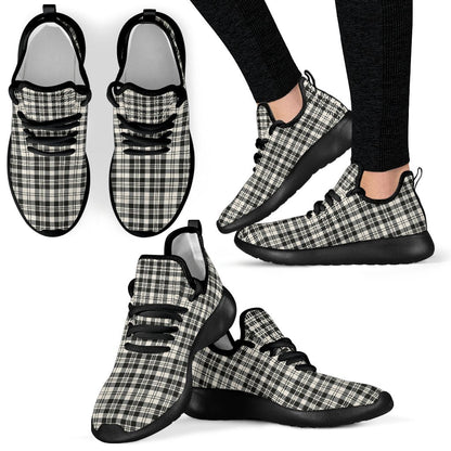 Scott Black & White Ancient Tartan Plaid Mesh Knit Sneakers