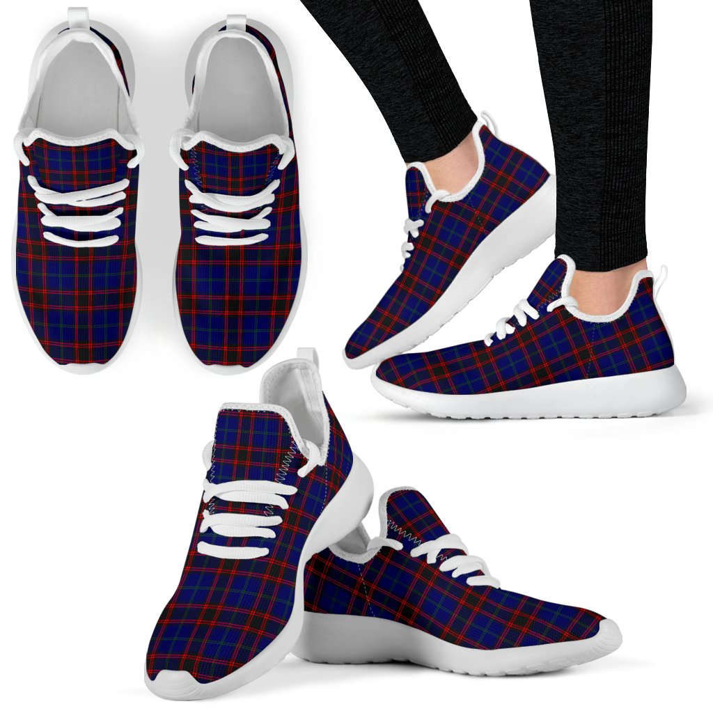 Home Modern Tartan Plaid Mesh Knit Sneakers