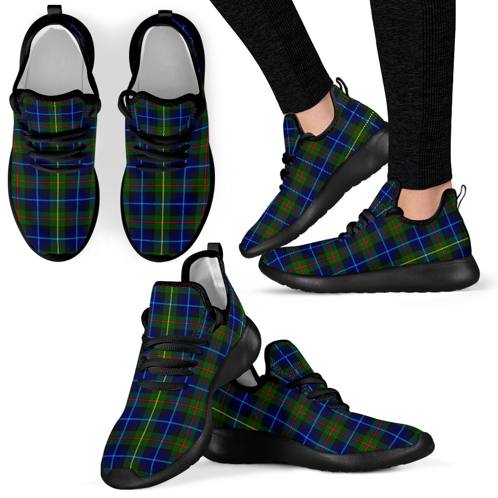 Smith Modern Tartan Plaid Mesh Knit Sneakers