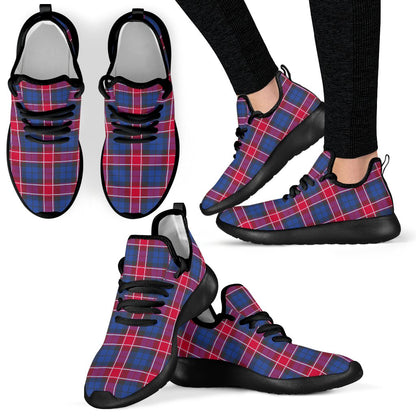 Graham of Menteith Red Tartan Plaid Mesh Knit Sneakers