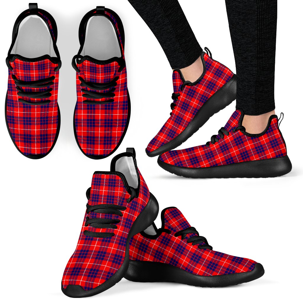 Hamilton Modern Tartan Plaid Mesh Knit Sneakers