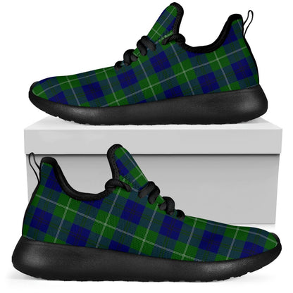 Oliphant Modern Tartan Plaid Mesh Knit Sneakers