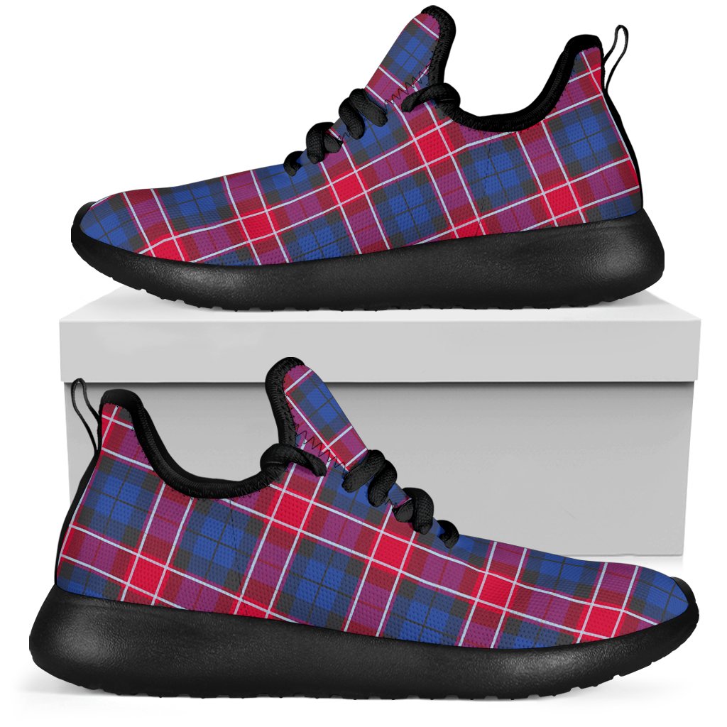 Graham of Menteith Red Tartan Plaid Mesh Knit Sneakers