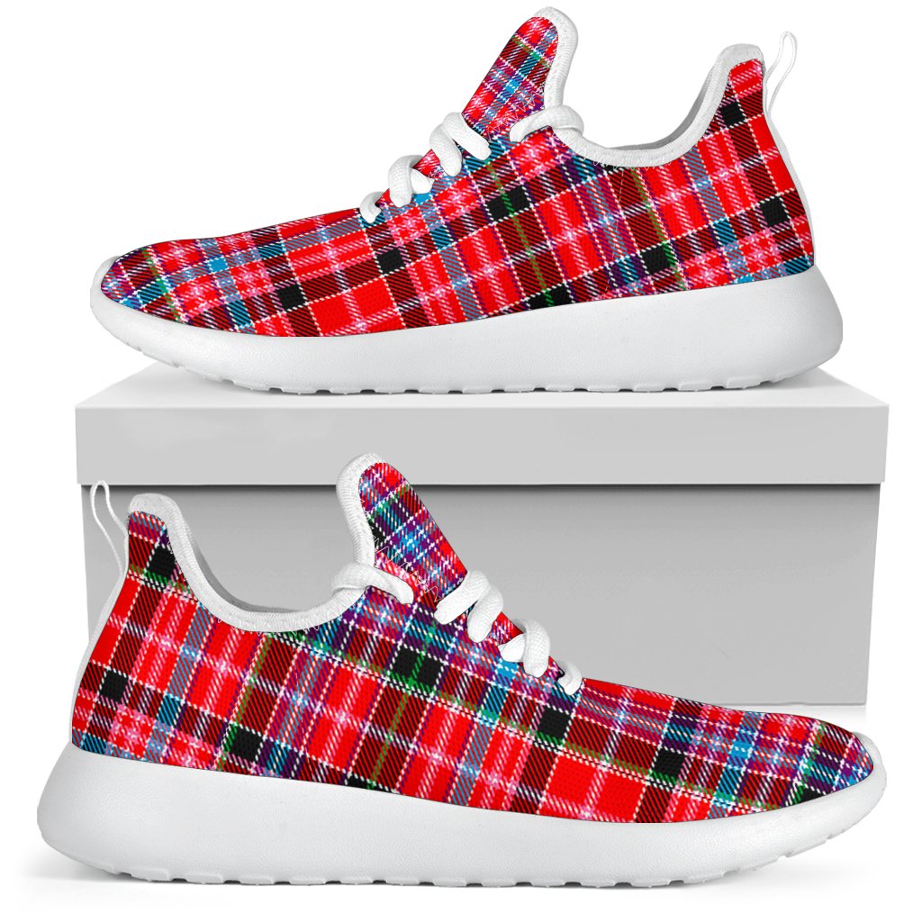 Aberdeen District Tartan Plaid Mesh Knit Sneakers