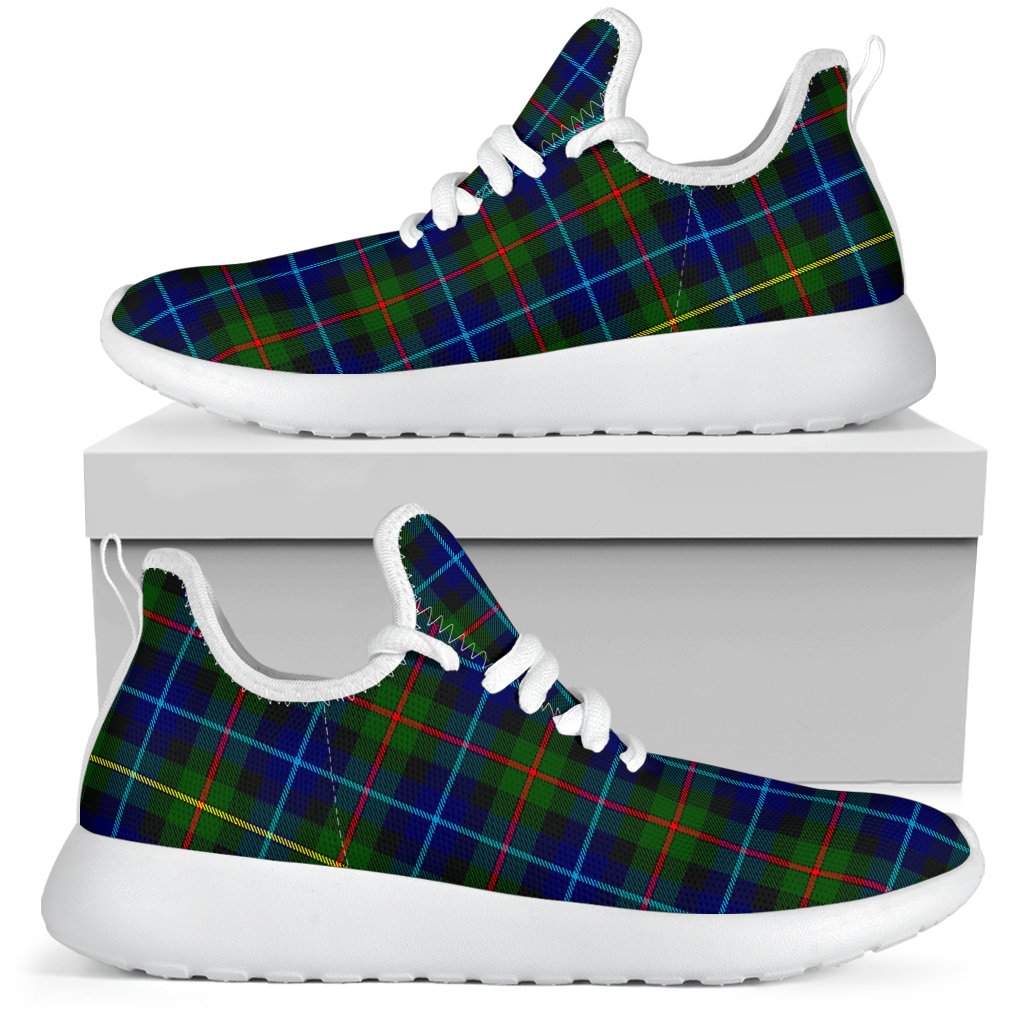 Smith Modern Tartan Plaid Mesh Knit Sneakers