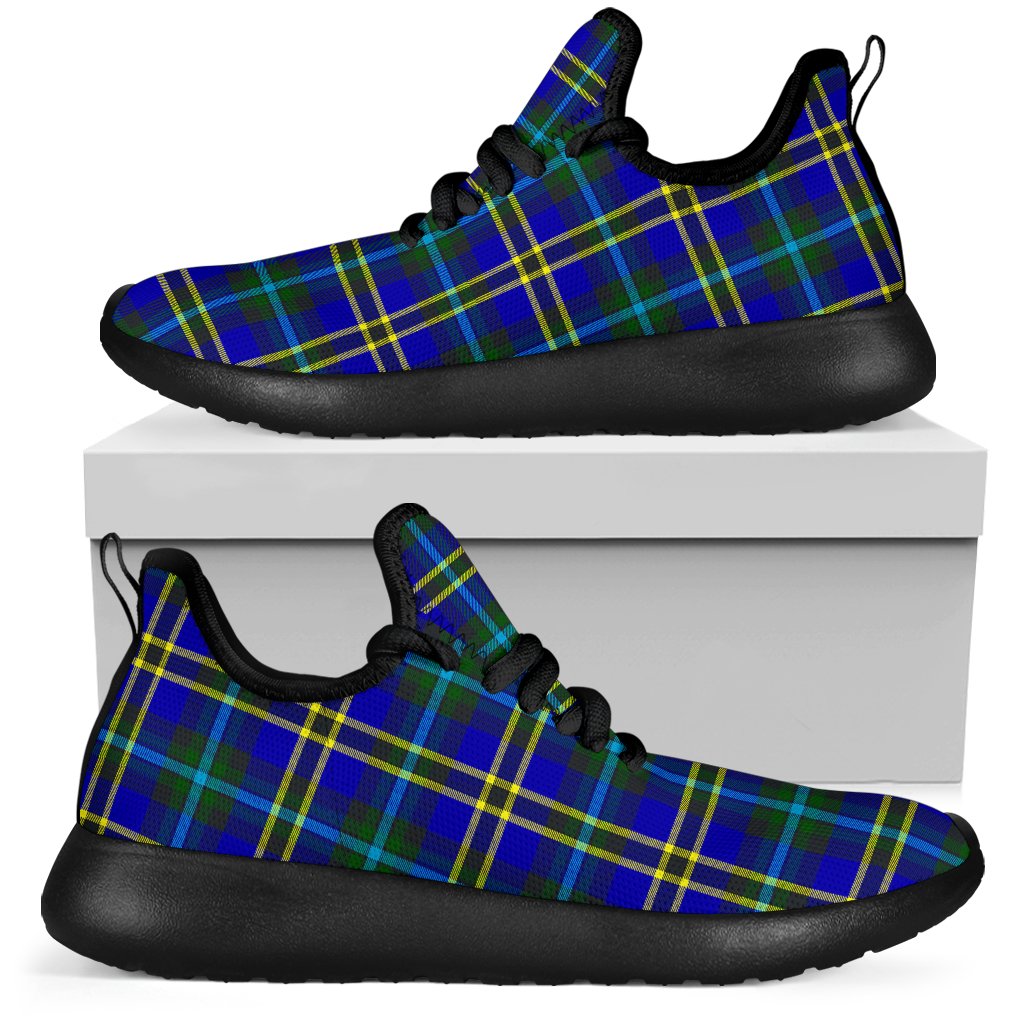 Weir Modern Tartan Plaid Mesh Knit Sneakers