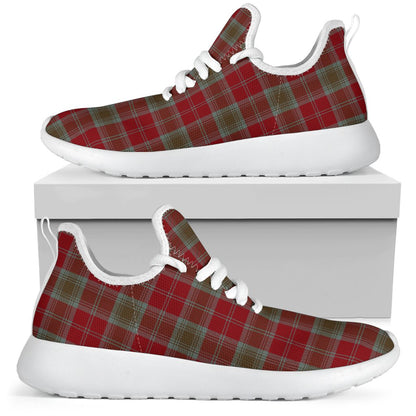 Lindsay Weathered Tartan Plaid Mesh Knit Sneakers