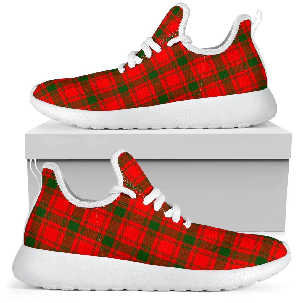 MacQuarrie Modern Tartan Plaid Mesh Knit Sneakers