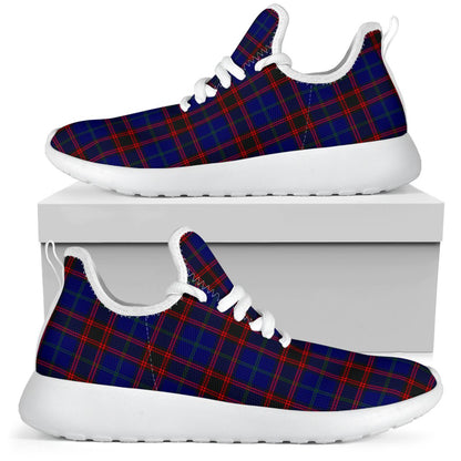 Home Modern Tartan Plaid Mesh Knit Sneakers