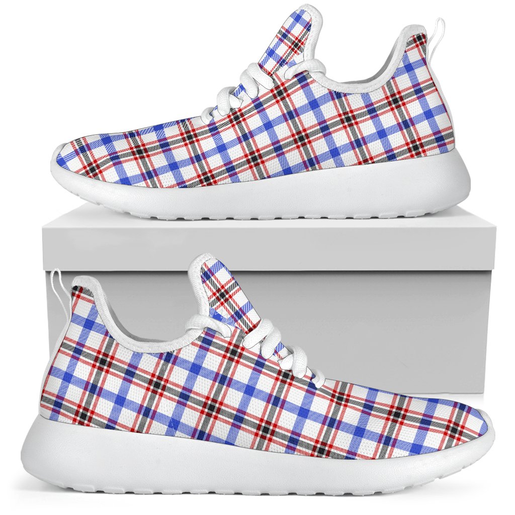 Boswell Modern Tartan Plaid Mesh Knit Sneakers