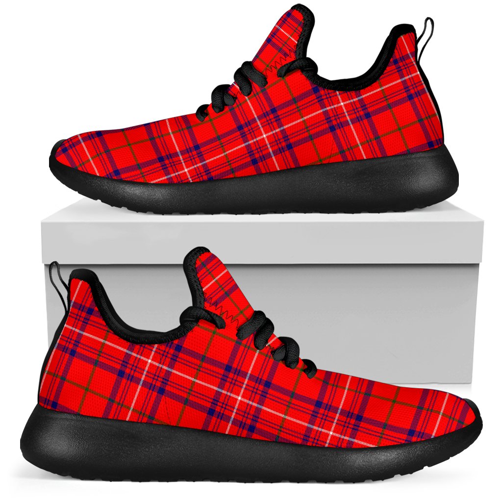 Rose Modern Tartan Plaid Mesh Knit Sneakers