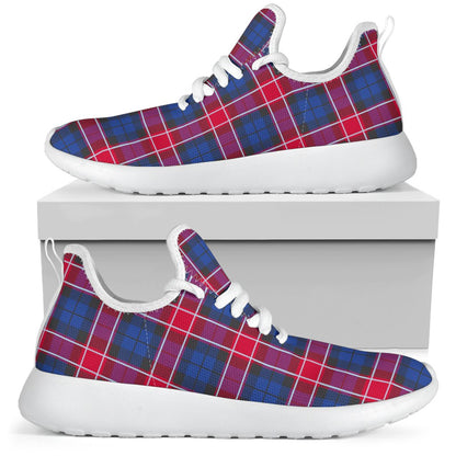 Graham of Menteith Red Tartan Plaid Mesh Knit Sneakers