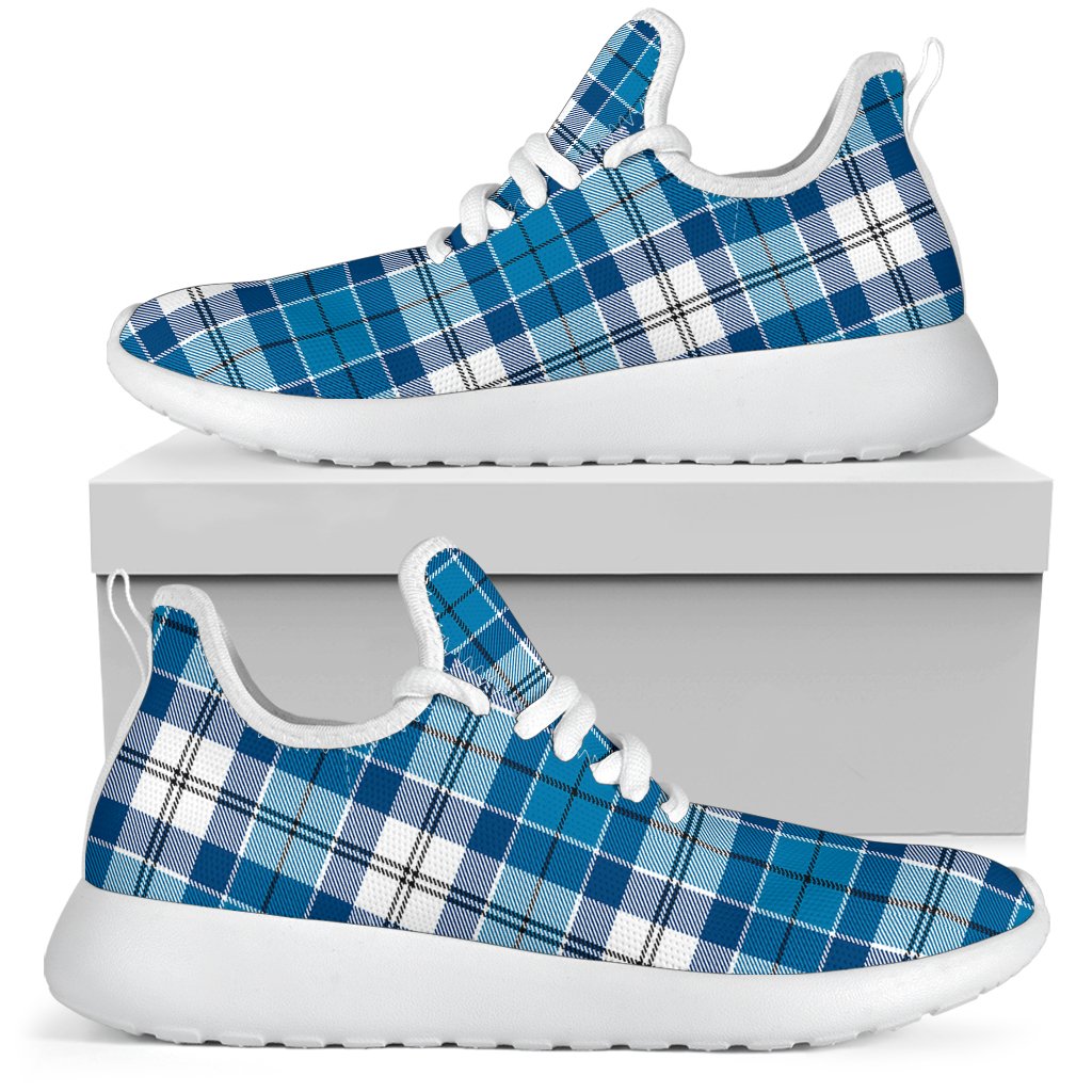 Roberton Tartan Plaid Mesh Knit Sneakers